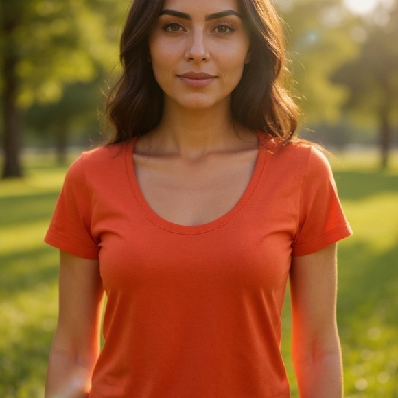 47 Scoop neck Classic Orange Women's Tshirt - Picture 3 of 3
